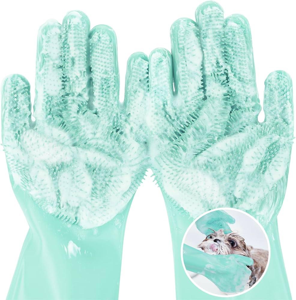 2-in-1 Silicone Pet Grooming & Bathing Glove – Deep Clean & Gentle Massage