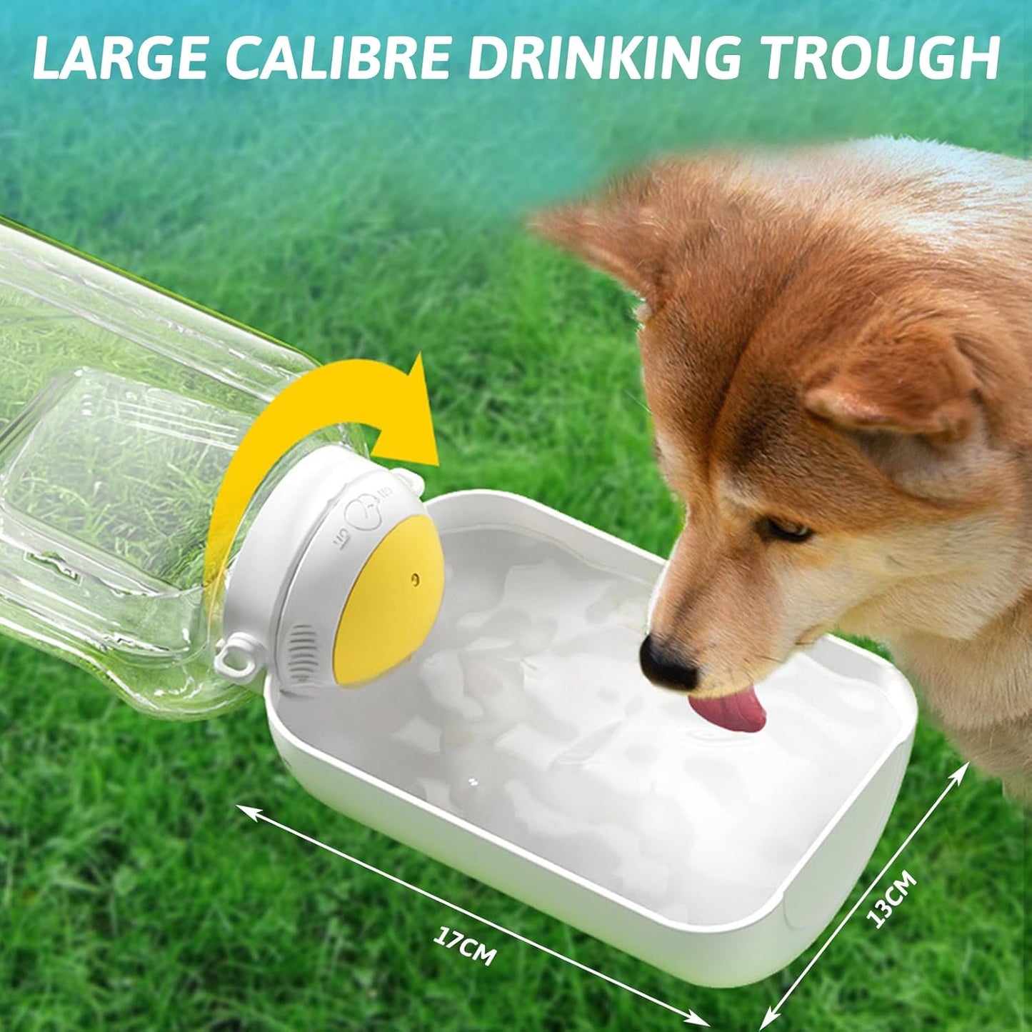 2-in-1 Portable Dog Water Bottle & Food Container – 1000ml Water + 300ml Food, Leakproof & Foldable Pet Travel Bottle