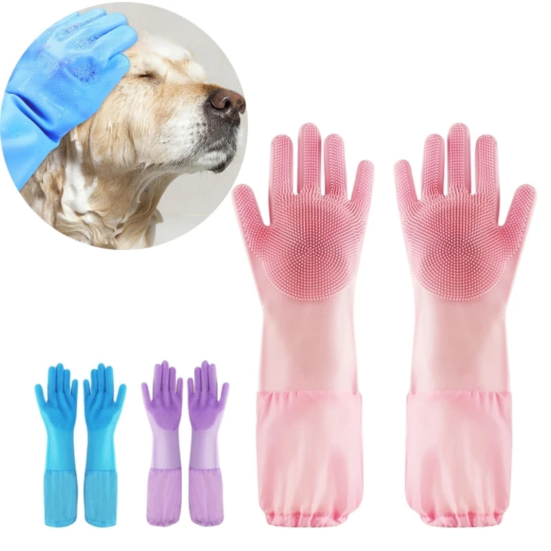 2-in-1 Silicone Pet Grooming & Bathing Glove – Deep Clean & Gentle Massage